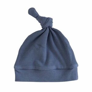 NWT Caden Lane ribbed knotted baby hat in “Steel Blue”